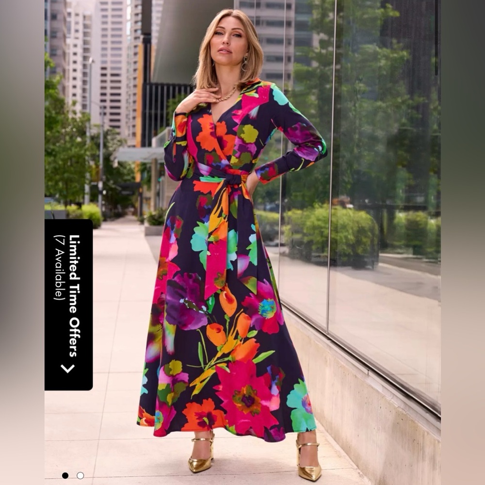 NEW Boston Proper City Garden Surplice Maxi Dress Size 8